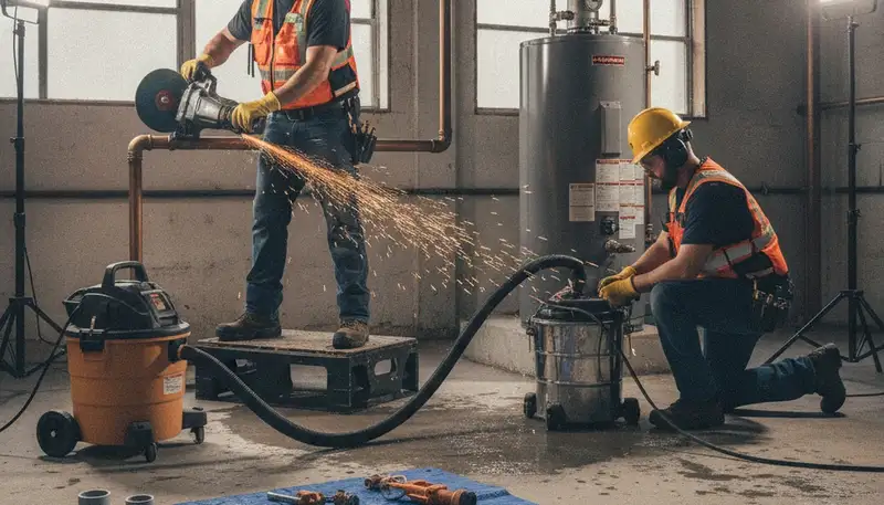 Emergency plumber repairing a pipe in Los Angeles, CA for fast residential leak response