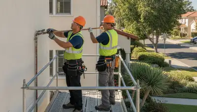 Plumber repairing a pipe in Los Angeles, CA for plumbing repair service