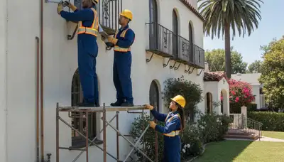 Plumber repairing a pipe in Los Angeles, CA for fast residential plumbing service