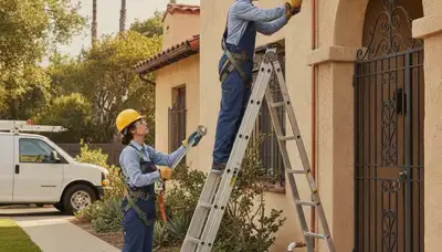 Los Angeles, CA plumber repairing a sink leak for a local plumbing service