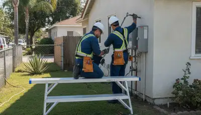 Plumber repairing a pipe in Los Angeles, CA for plumbing repair service