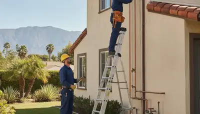 Los Angeles, CA plumbing repair technician fixing a residential leak with professional tools