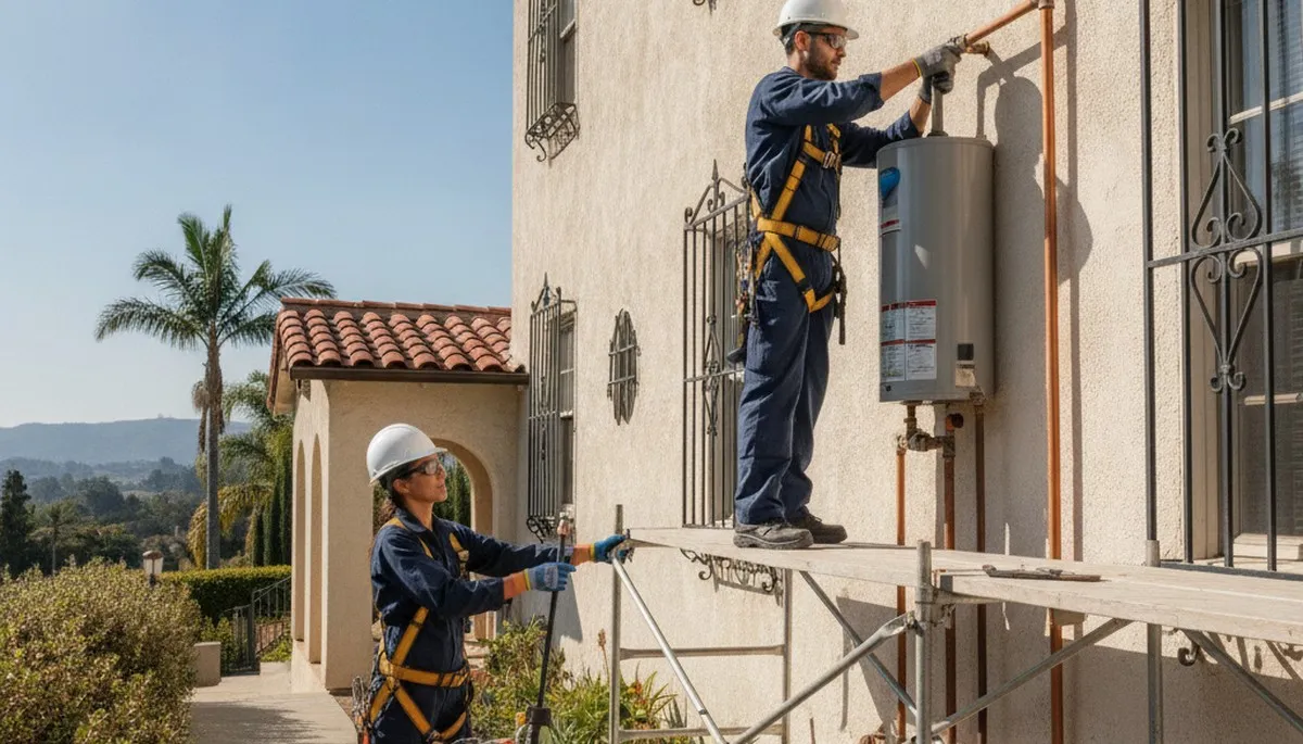 Plumber repairing a pipe in Los Angeles, CA for residential plumbing service