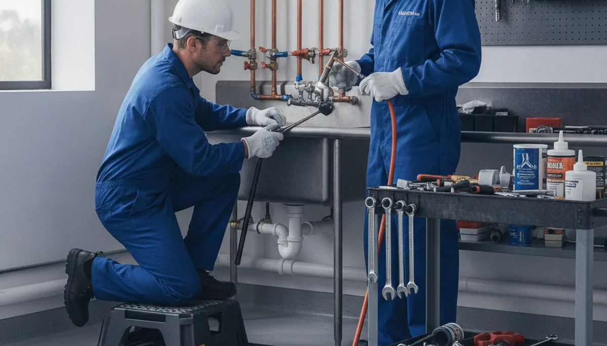 Los Angeles, CA plumber repairing a home pipe for plumbing repair service