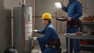 Los Angeles, CA plumber repairing a residential pipe on a home plumbing service call