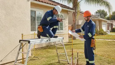 Los Angeles plumber repairing a leak with professional plumbing tools for home service repair