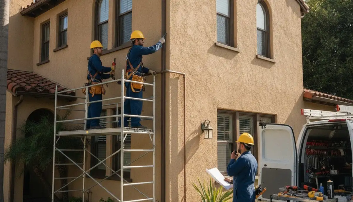 Los Angeles, CA plumber repairing a pipe for plumbing repair service