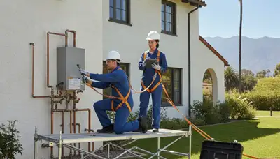 Los Angeles, CA plumbing repair team fixing a residential pipe leak