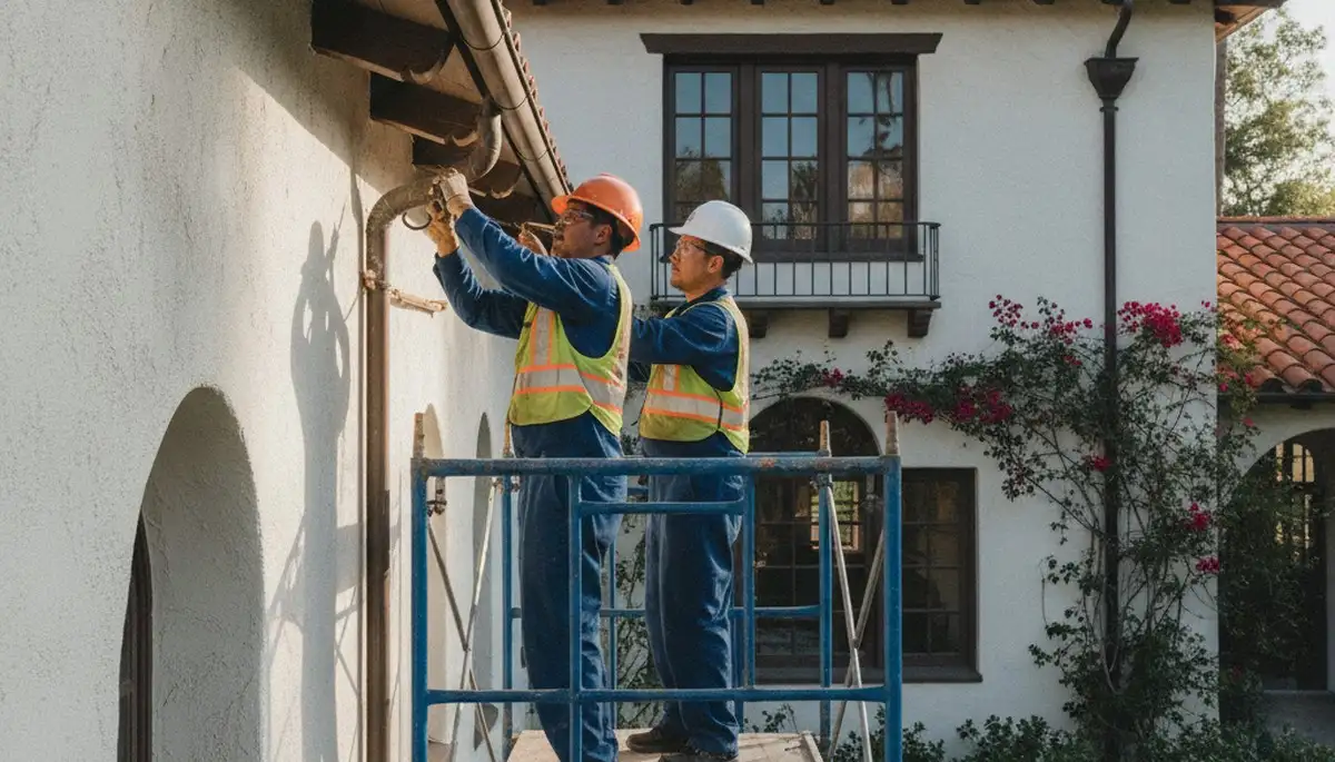 Plumber repairing a pipe in Los Angeles, CA for local plumbing repair service