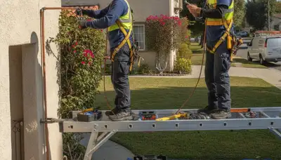Los Angeles, CA plumbing repair team fixing a residential pipe leak on site