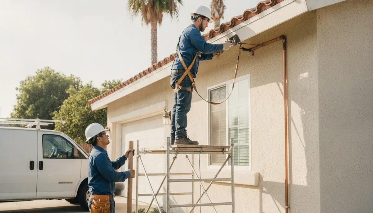 Los Angeles, CA plumber repairing a leak for a residential plumbing service call