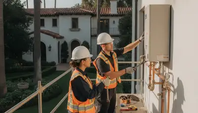 Los Angeles, CA plumber repairing a residential pipe for plumbing service