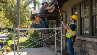Los Angeles, CA plumber repairing a residential pipe for a plumbing service call