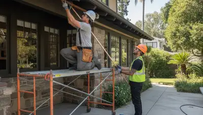 Plumber repairing a leak in Los Angeles, CA for residential plumbing service