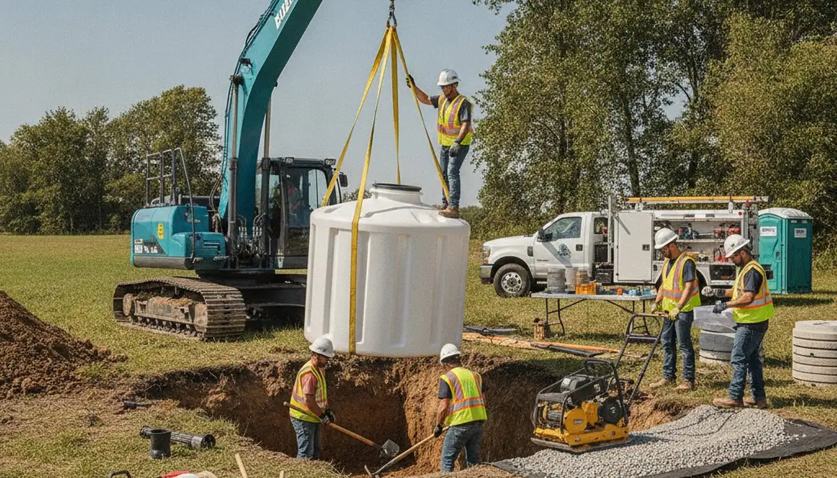 Septic tank installation service in Los Angeles, CA for residential plumbing repairs