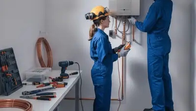 Tankless water heater installation by Los Angeles, CA plumbers for on-demand hot water service